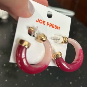 Coloured pink earrings